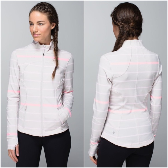 lululemon athletica Tops - Lululemon | Forme Jacket Striped Gray Pink 10
